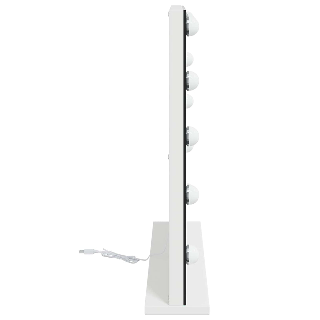 Καθρέφτης Vanity LED Λευκό 58 x 10 x 47 εκ Γυαλί και Χάλυβας