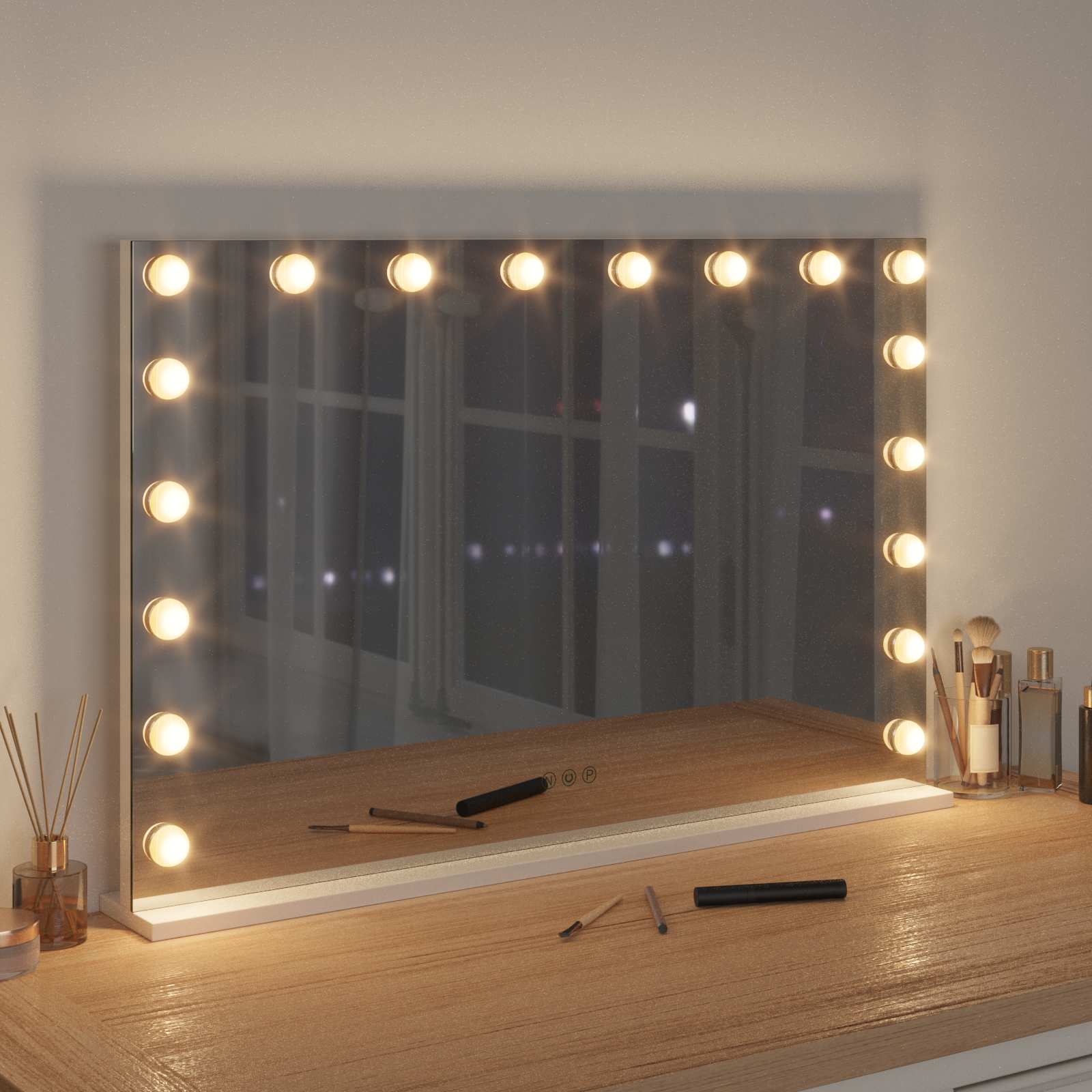Καθρέφτης Vanity LED Λευκό 80 x 10 x 52,5 εκ Γυαλί και Χάλυβας