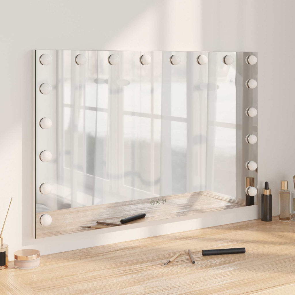 Καθρέφτης Vanity LED Λευκό 80 x 10 x 52,5 εκ Γυαλί και Χάλυβας
