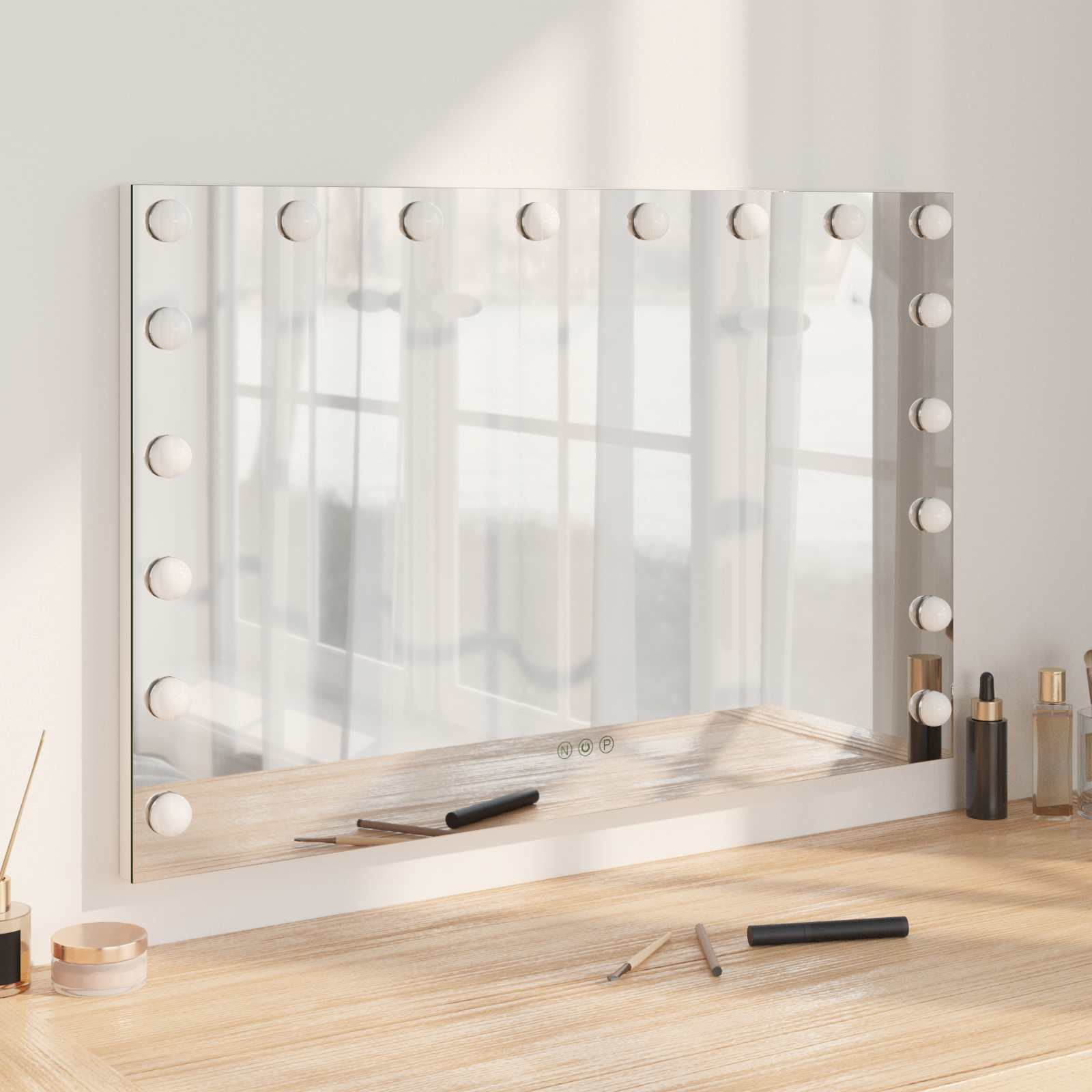 Καθρέφτης Vanity LED Λευκό 80 x 10 x 52,5 εκ Γυαλί και Χάλυβας