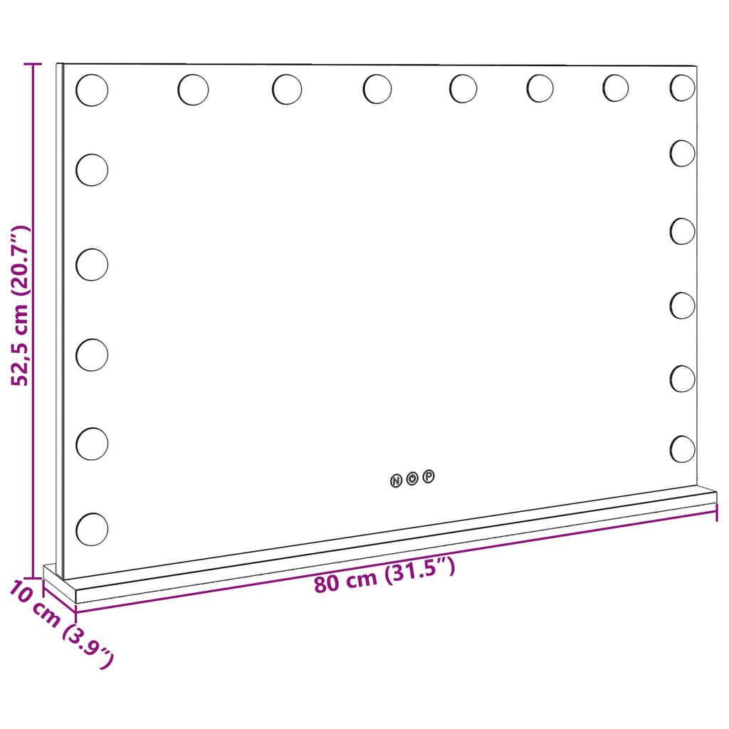 Καθρέφτης Vanity LED Λευκό 80 x 10 x 52,5 εκ Γυαλί και Χάλυβας