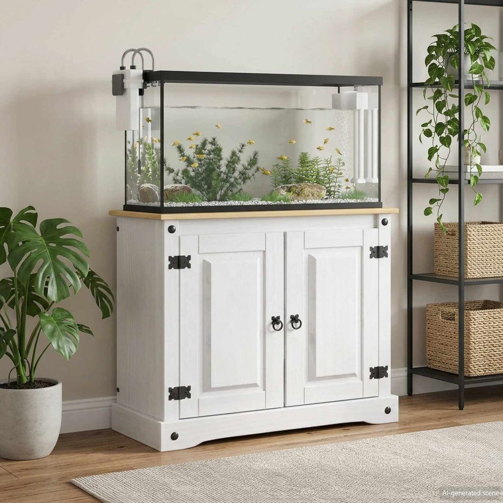 Βάση ενυδρείου CORONA Λευκό και Καφέ 81,5 x 37 x 73 εκ. 250 kg
