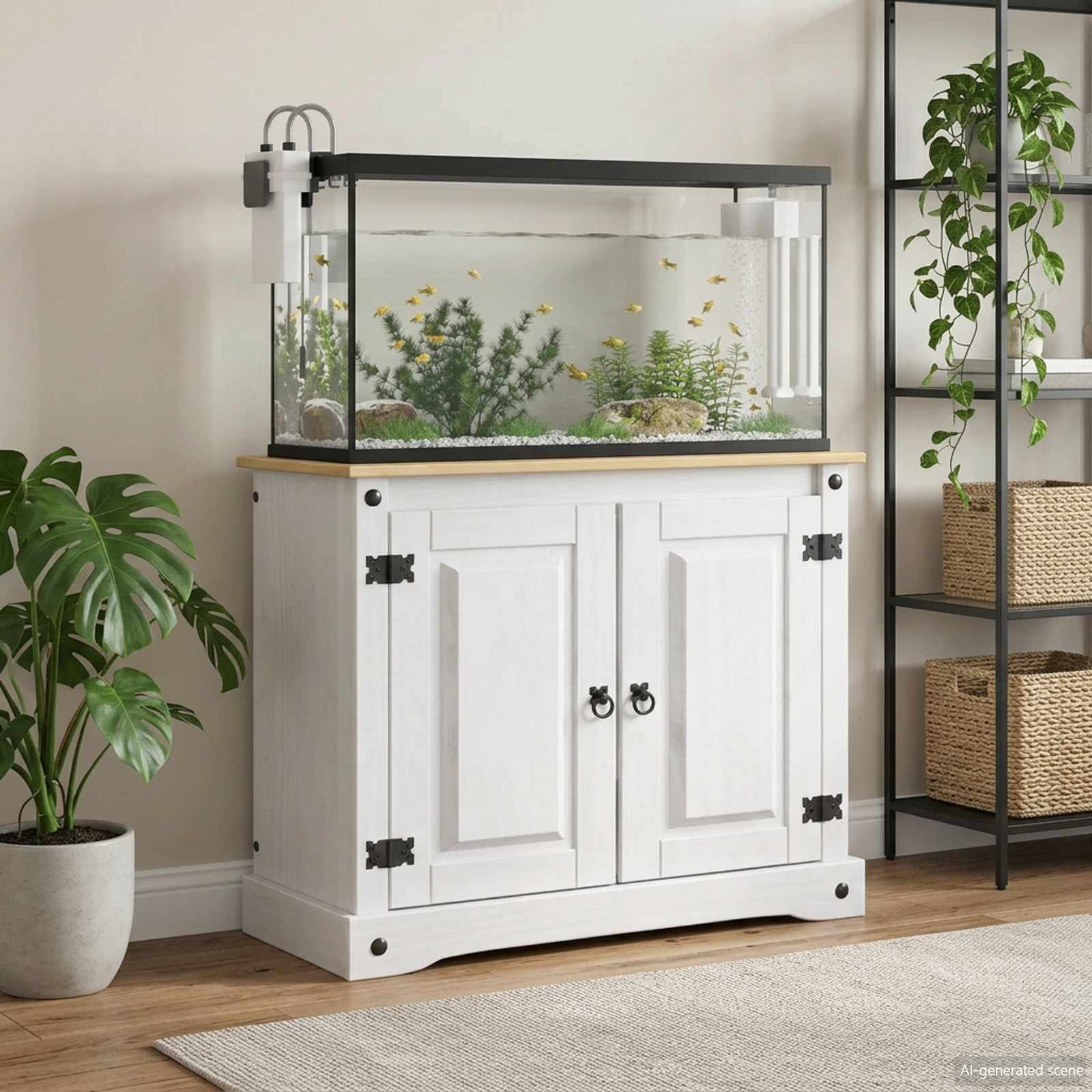 Βάση ενυδρείου CORONA Λευκό και Καφέ 81,5 x 37 x 73 εκ. 250 kg