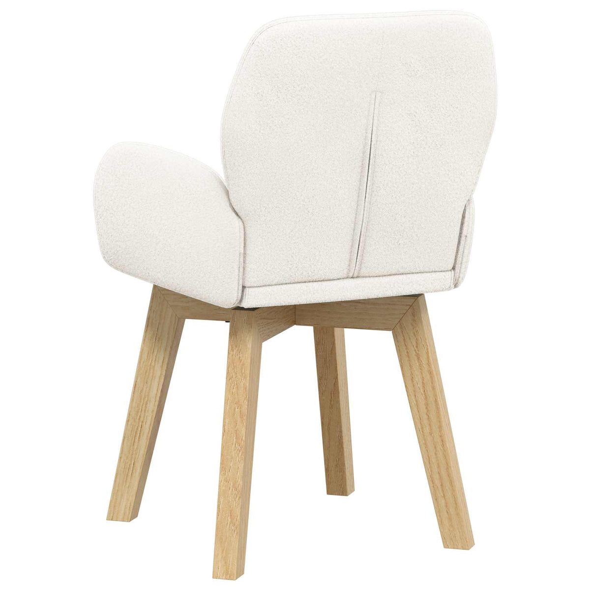 Γυριστές καρέκλες φαγητού 2 τμχ. Μπουκλέ Κρεμ 54 x 58 x 87 εκ.