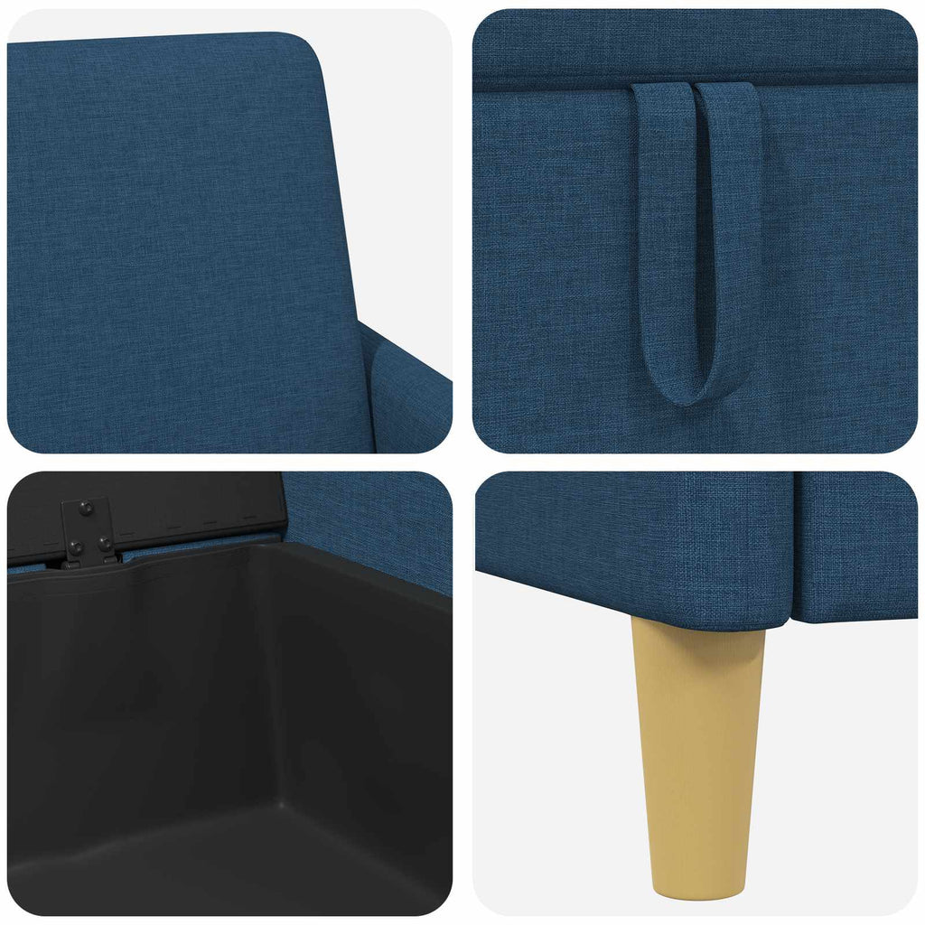 Σαλονάκι Σετ Με Αποθηκευτικό Χώρο 2 τμχ. Μπλε Πολυεστέρας