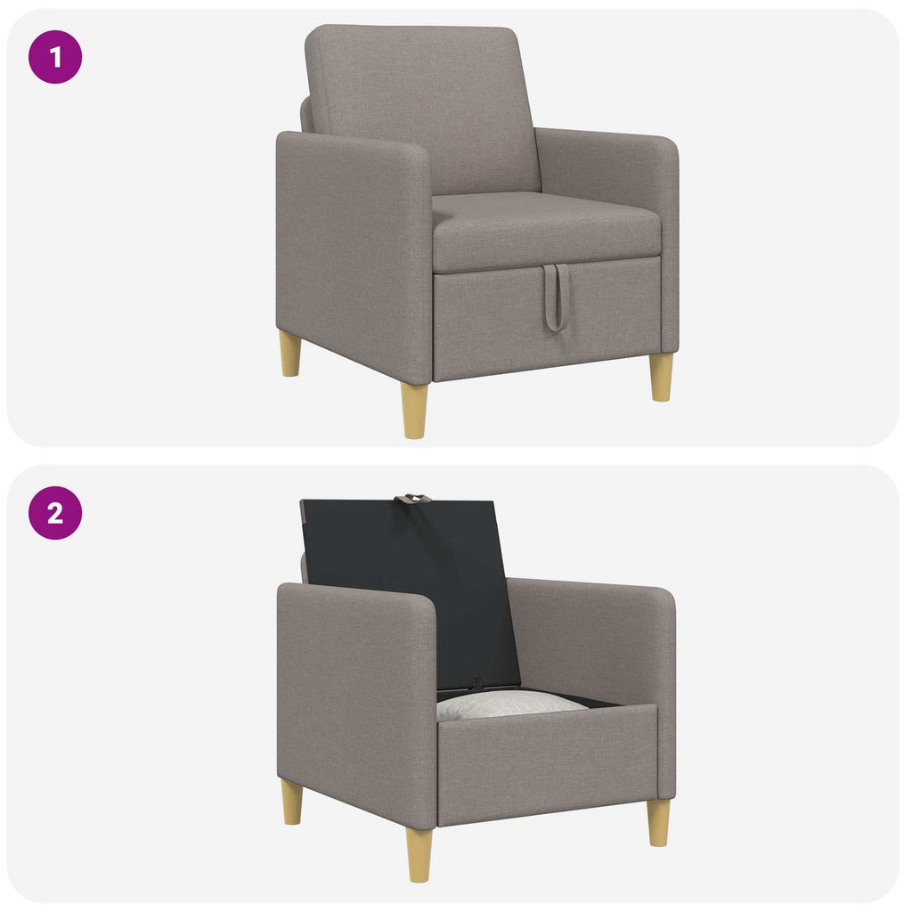 Καναπές με Αποθήκευση Taupe 72 x 78 x 87 εκ. Πολυεστέρας