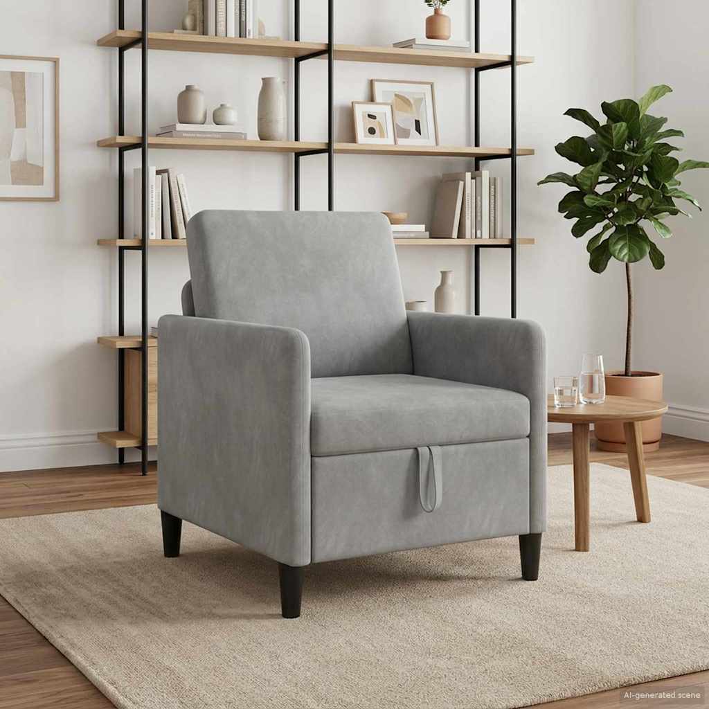 Καναπές με Αποθήκευση Ανοιχτό γκρι 72 x 78 x 87 εκ. Πολυεστέρας