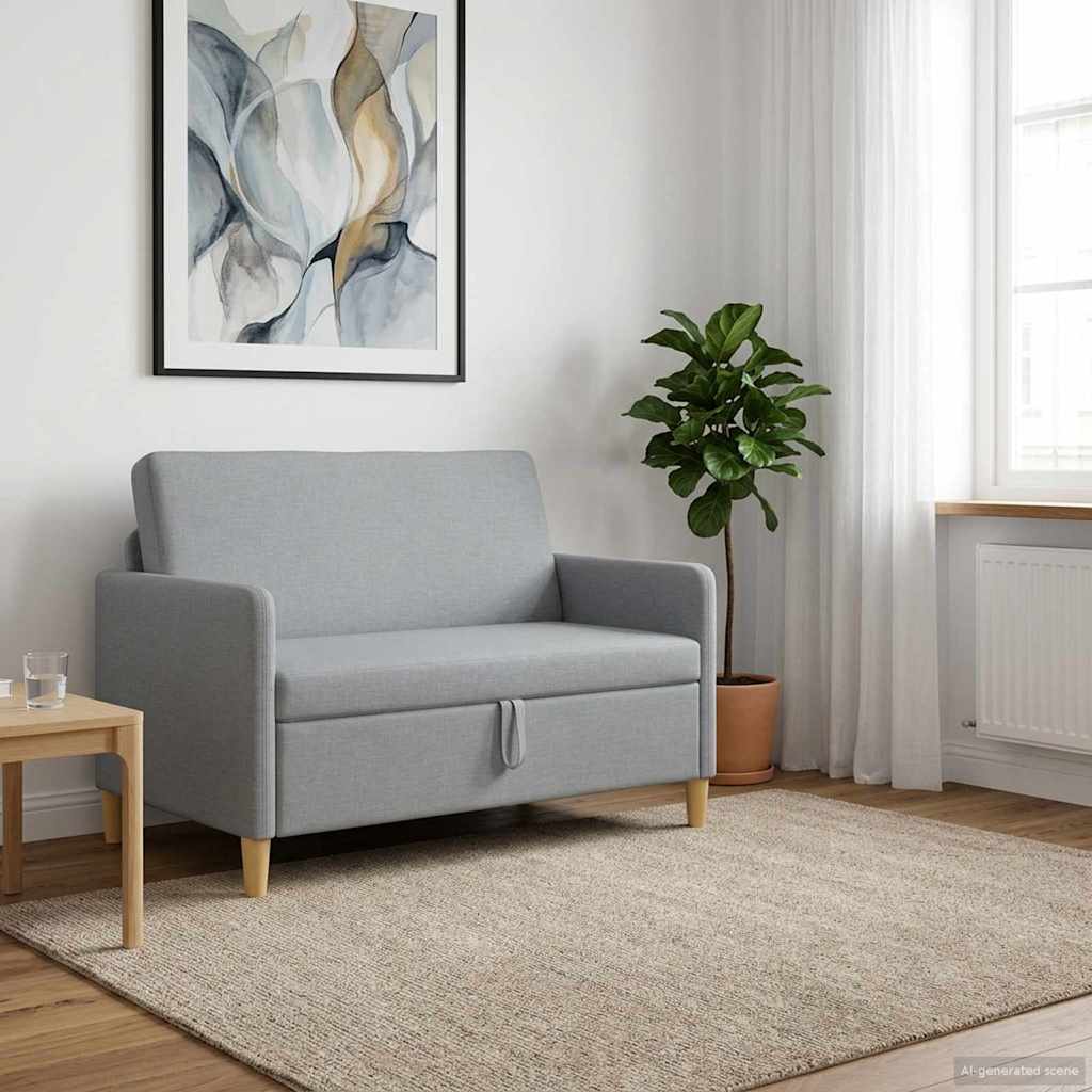 Καναπές με Αποθήκευση Ανοιχτό γκρι 122 x 78 x 87 εκ Πολυεστέρας