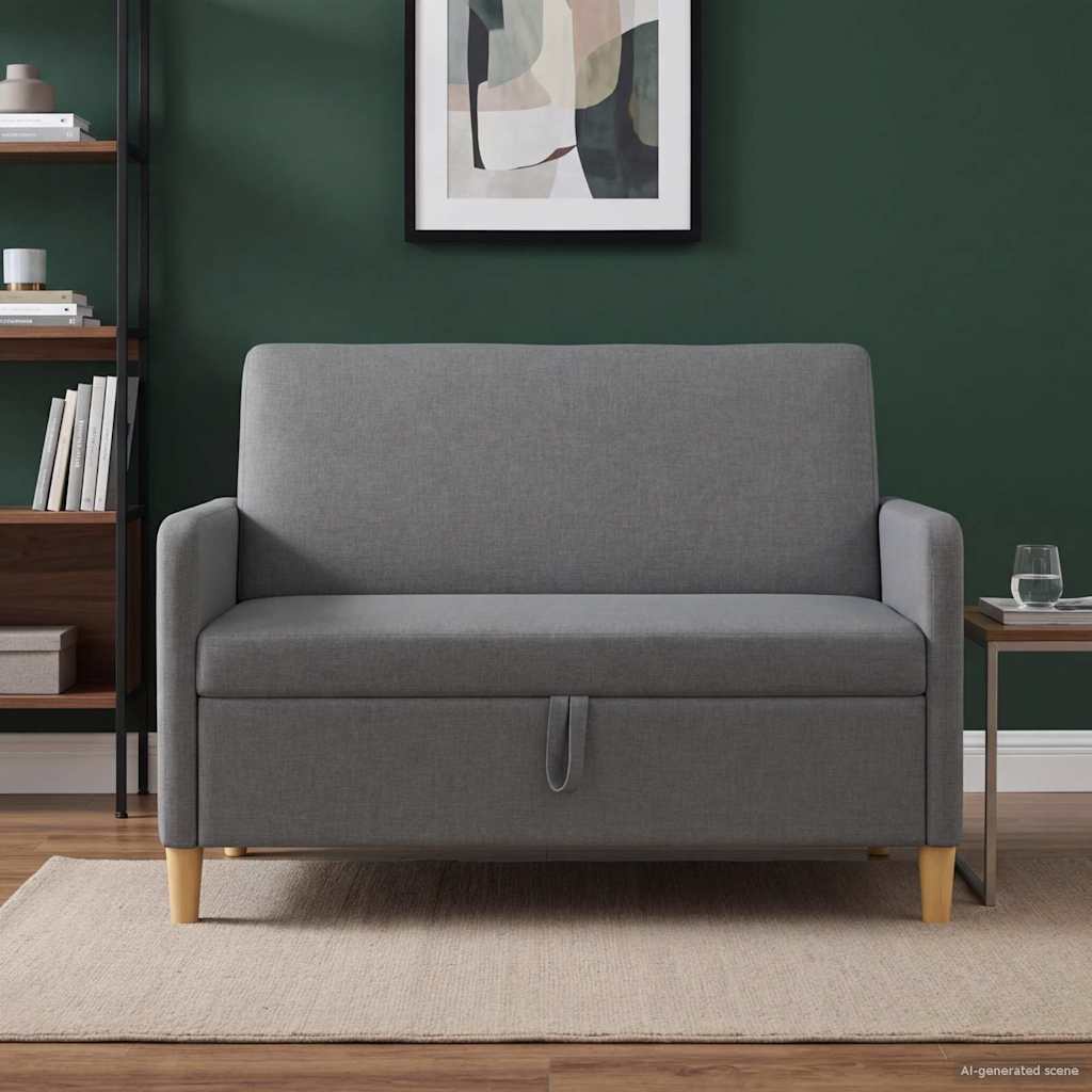Καναπές με Αποθήκευση Σκούρο Γκρι 122 x 78 x 87 εκ Πολυεστέρας