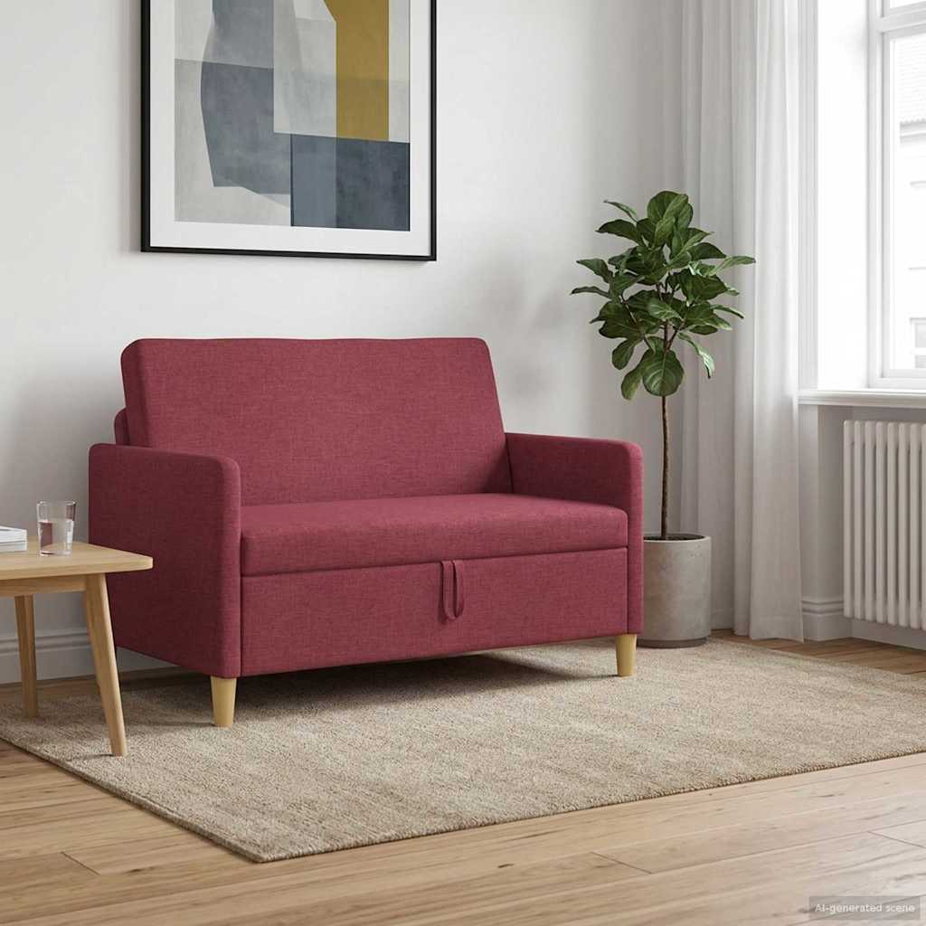 Καναπές με Αποθήκευση Κόκκινο 122 x 78 x 87 εκ Πολυεστέρας