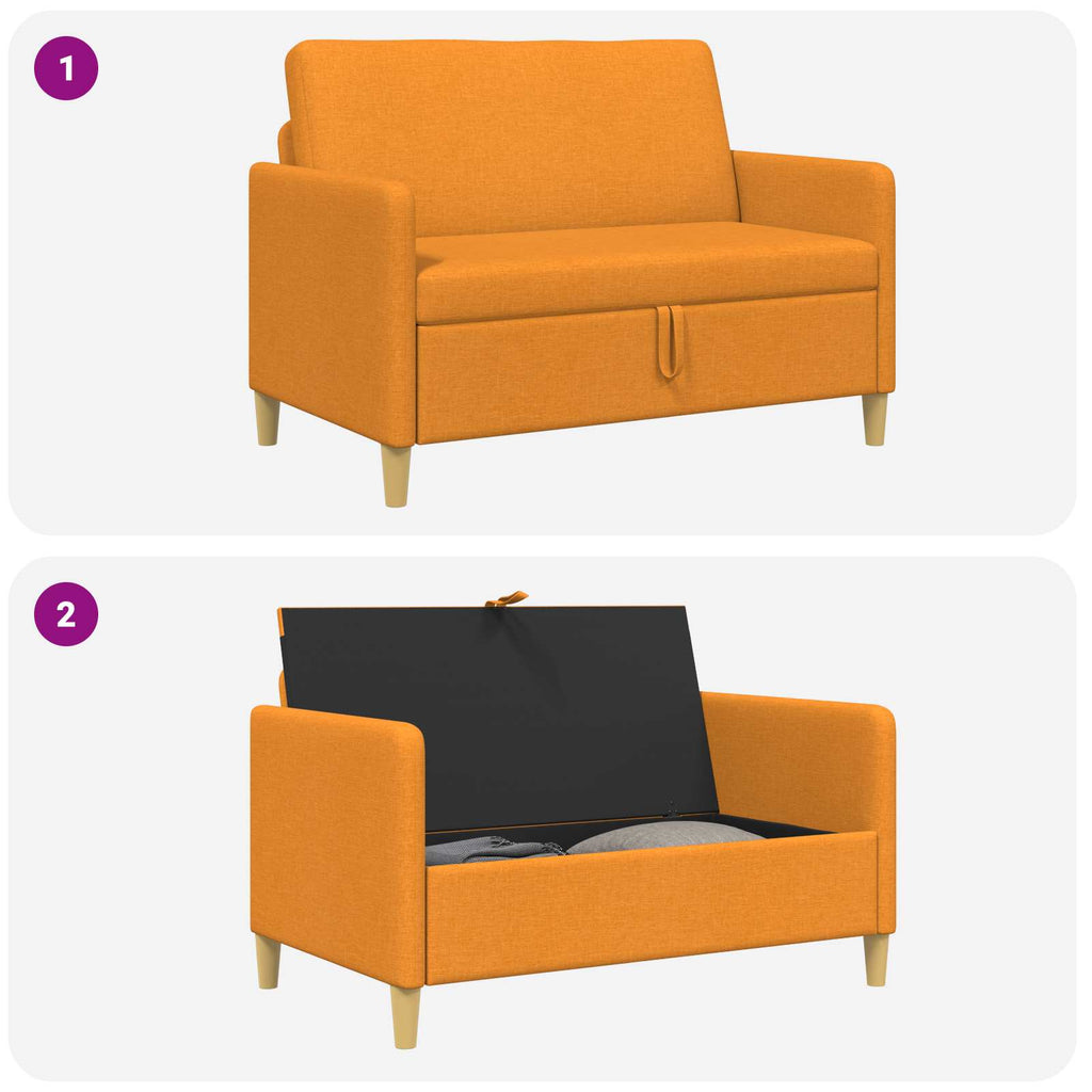 Καναπές με Αποθήκευση Σκούρο κίτρινο 122 x 78 x 87 εκ