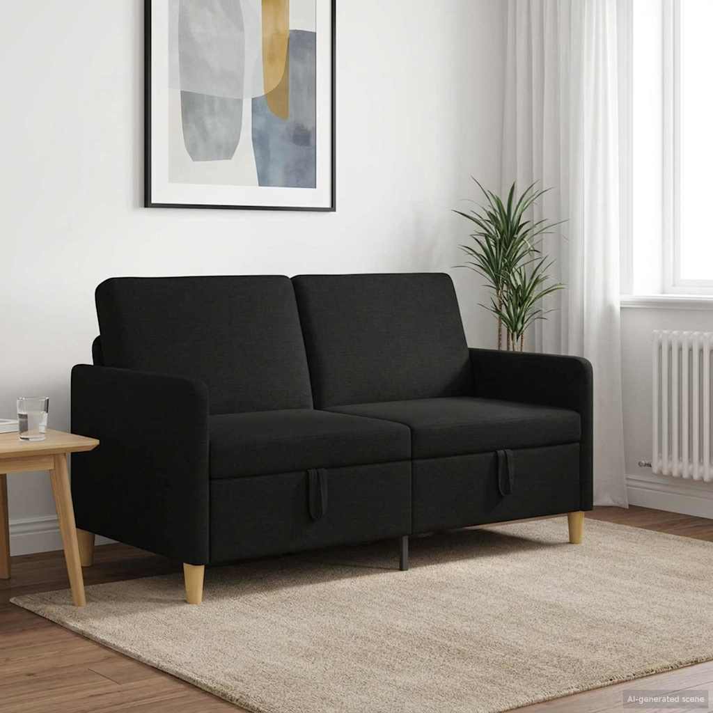 Καναπές με Αποθήκευση Μαύρο 152 x 78 x 87 εκ Πολυεστέρας