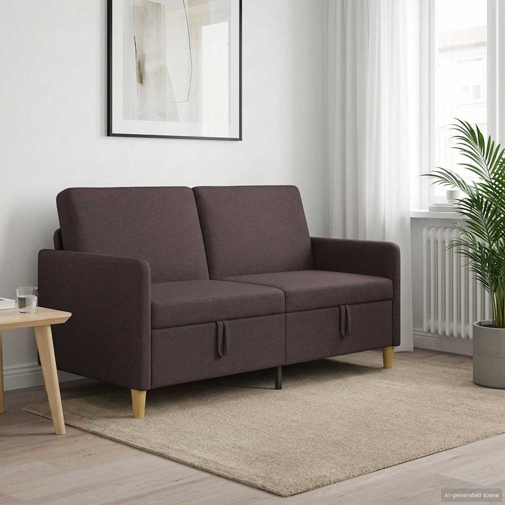 Καναπές με Αποθήκευση Σκούρο Καφέ 152 x 78 x 87 εκ Πολυεστέρας