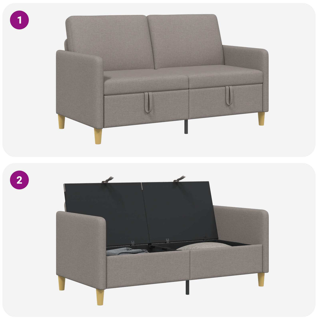 Καναπές με Αποθήκευση Taupe 152 x 78 x 87 εκ Πολυεστέρας