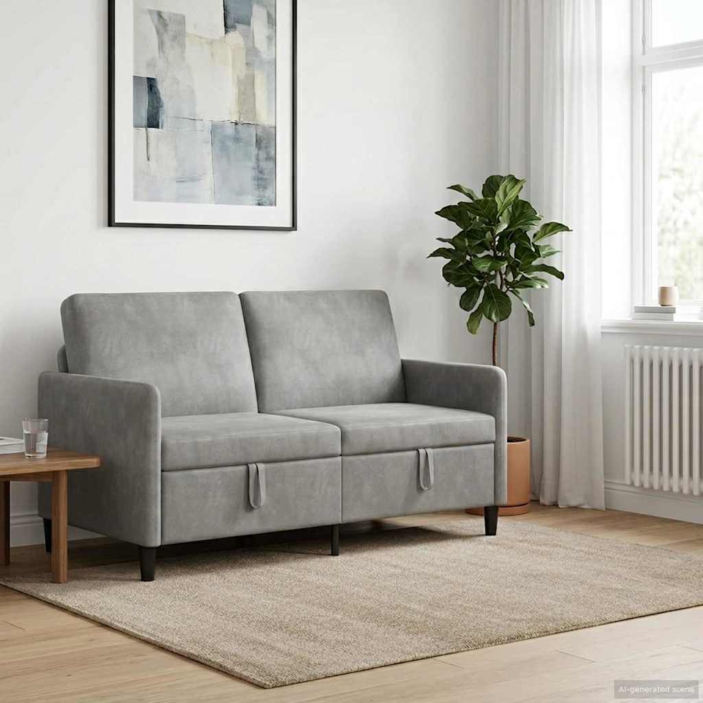 Καναπές με Αποθήκευση Ανοιχτό γκρι 152 x 78 x 87 εκ Πολυεστέρας
