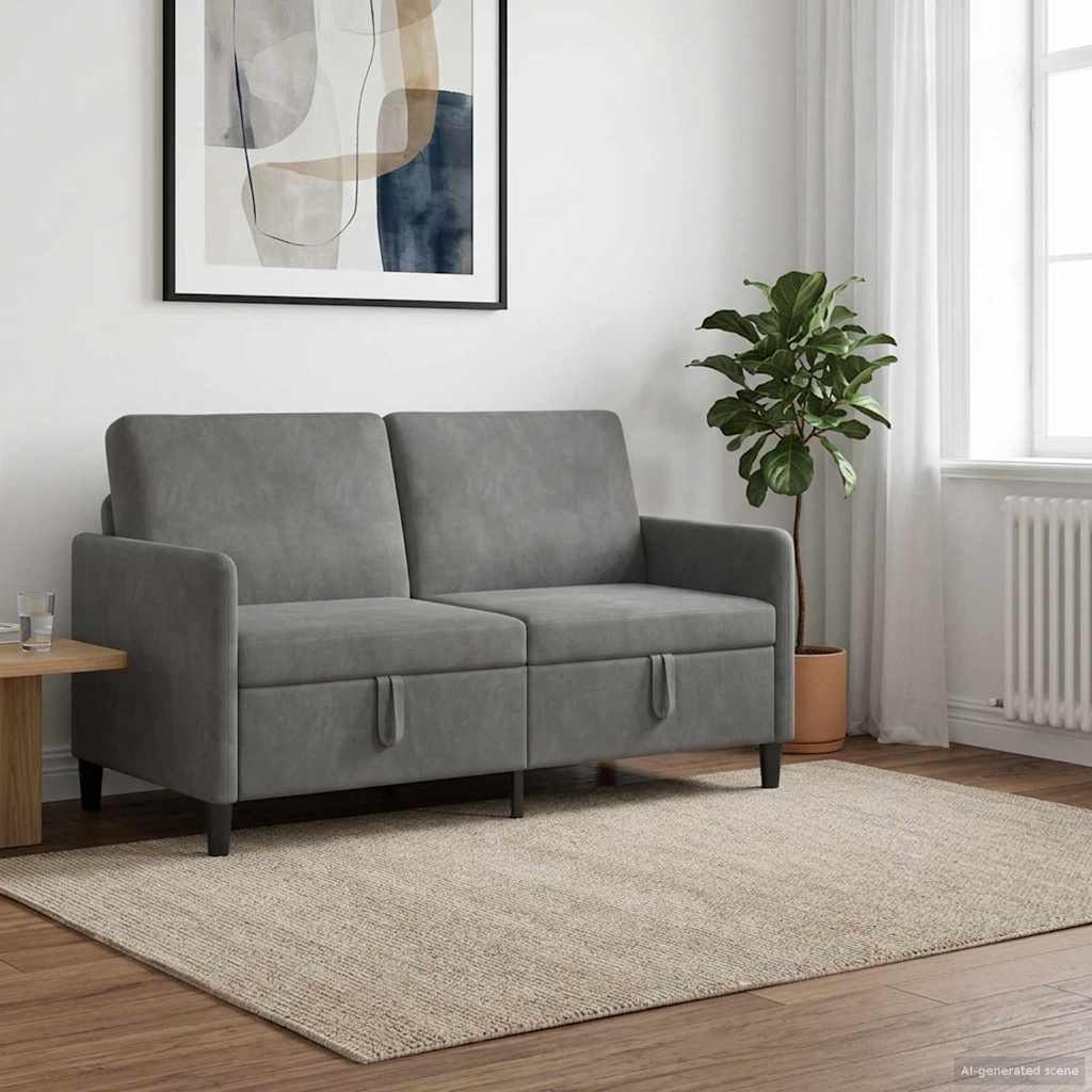 Καναπές με Αποθήκευση Σκούρο Γκρι 152 x 78 x 87 εκ Πολυεστέρας