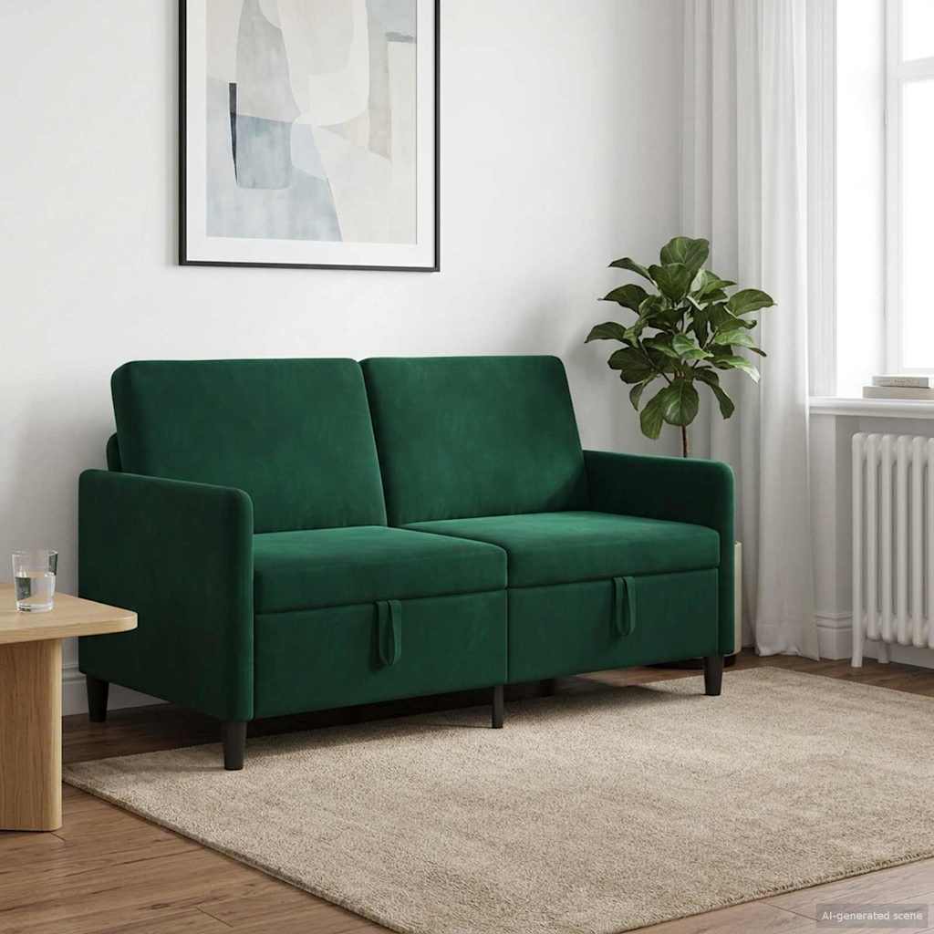 Καναπές με Αποθήκευση Σκούρο Πράσινο 152 x 78 x 87 εκ