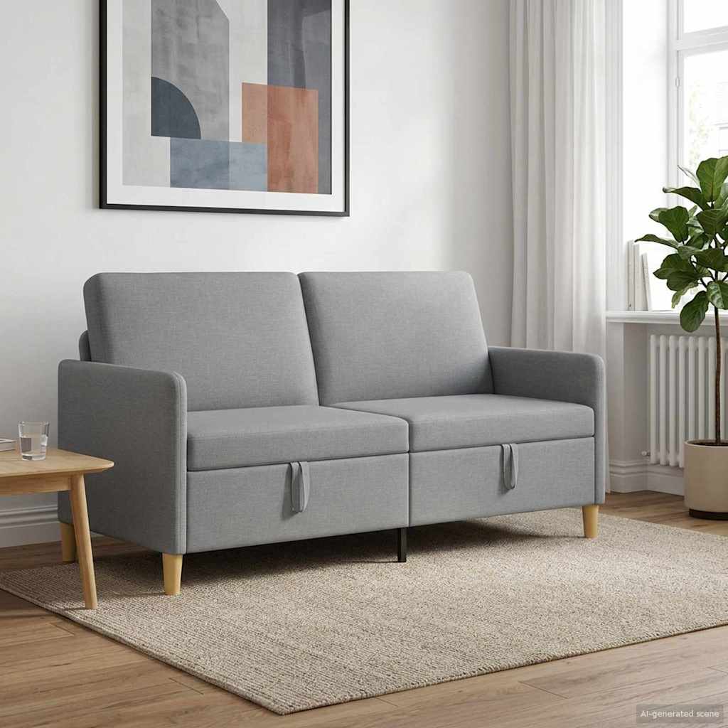 Καναπές με Αποθήκευση Ανοιχτό γκρι 172 x 78 x 87 εκ Πολυεστέρας