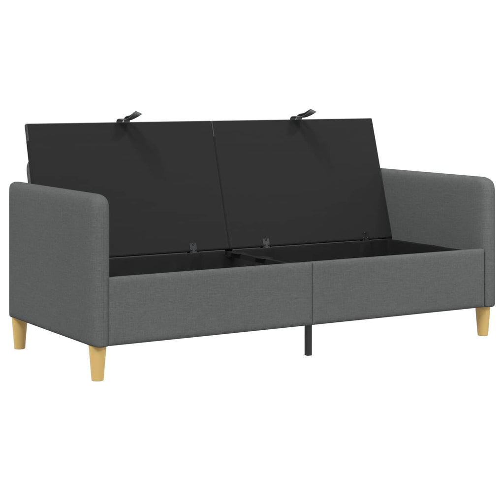 Καναπές με Αποθήκευση Σκούρο Γκρι 172 x 78 x 87 εκ Πολυεστέρας