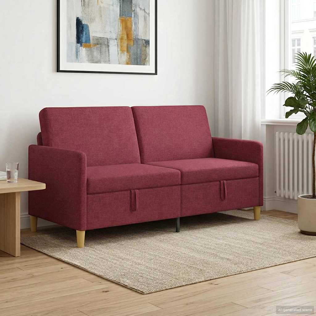 Καναπές με Αποθήκευση Κόκκινο 172 x 78 x 87 εκ Πολυεστέρας