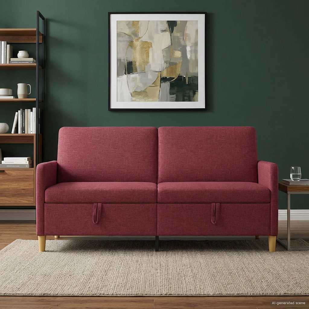 Καναπές με Αποθήκευση Κόκκινο 172 x 78 x 87 εκ Πολυεστέρας