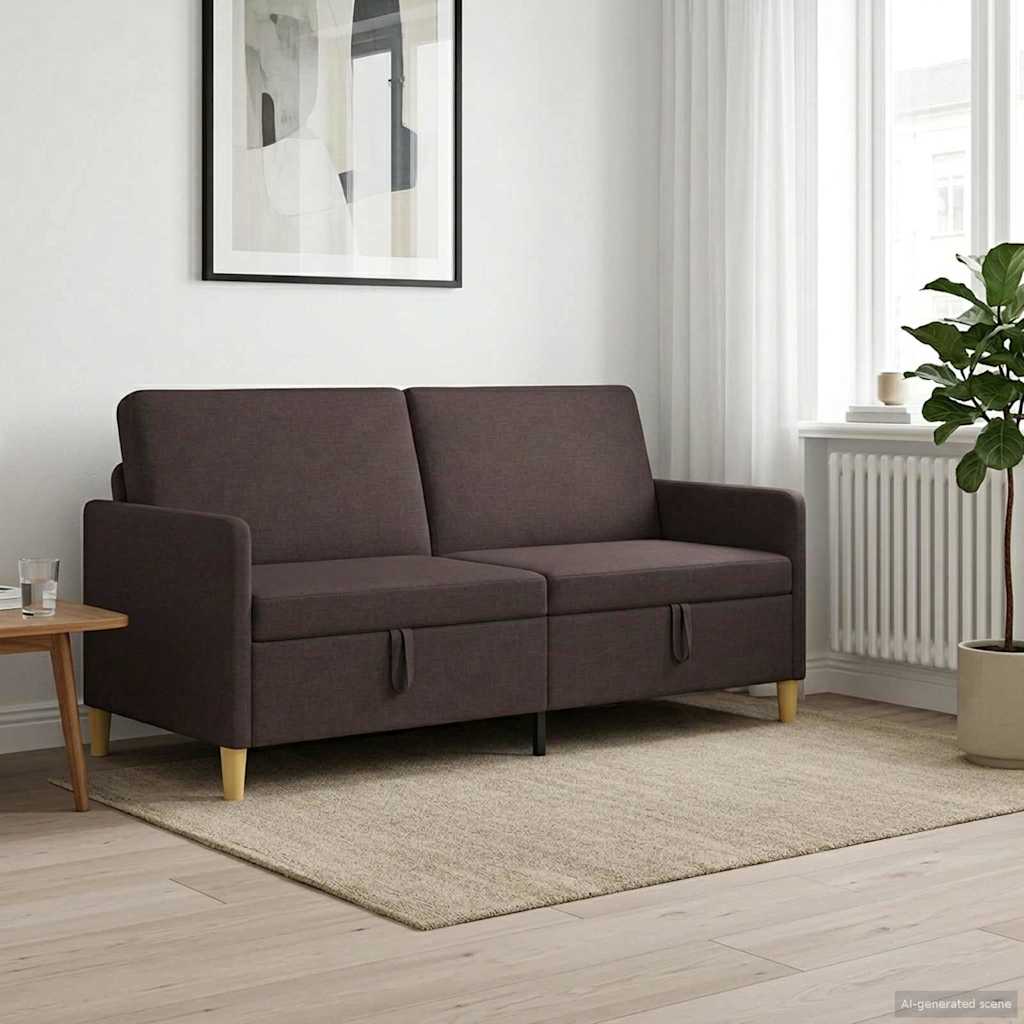 Καναπές με Αποθήκευση Σκούρο Καφέ 172 x 78 x 87 εκ Πολυεστέρας