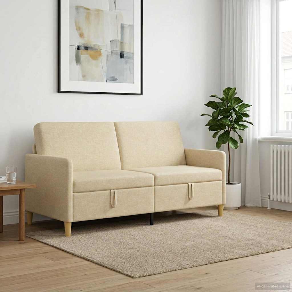 Καναπές με Αποθήκευση Κρεμ 172 x 78 x 87 εκ Πολυεστέρας