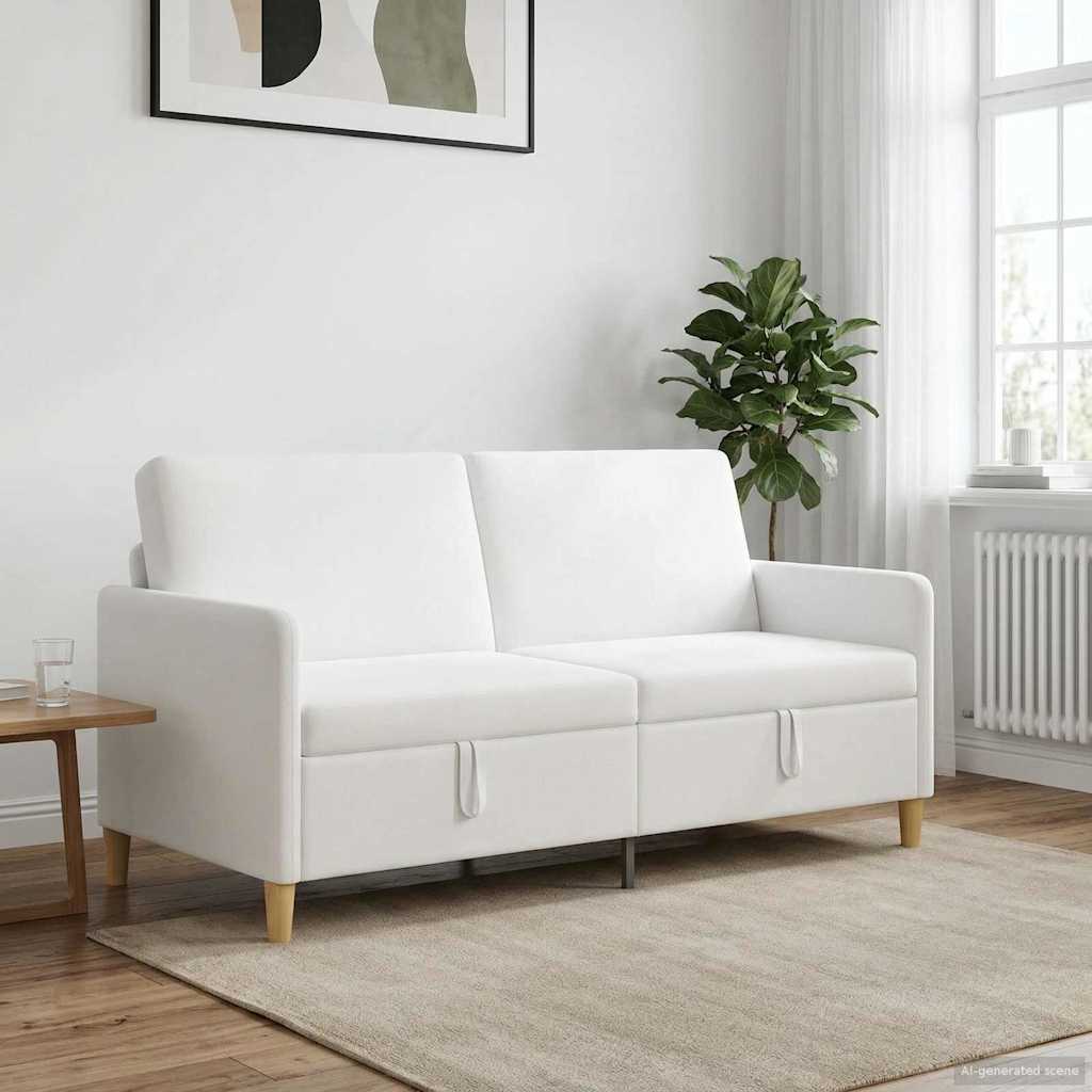 Καναπές με Αποθήκευση Λευκό 172 x 78 x 87 εκ Πολυεστέρας