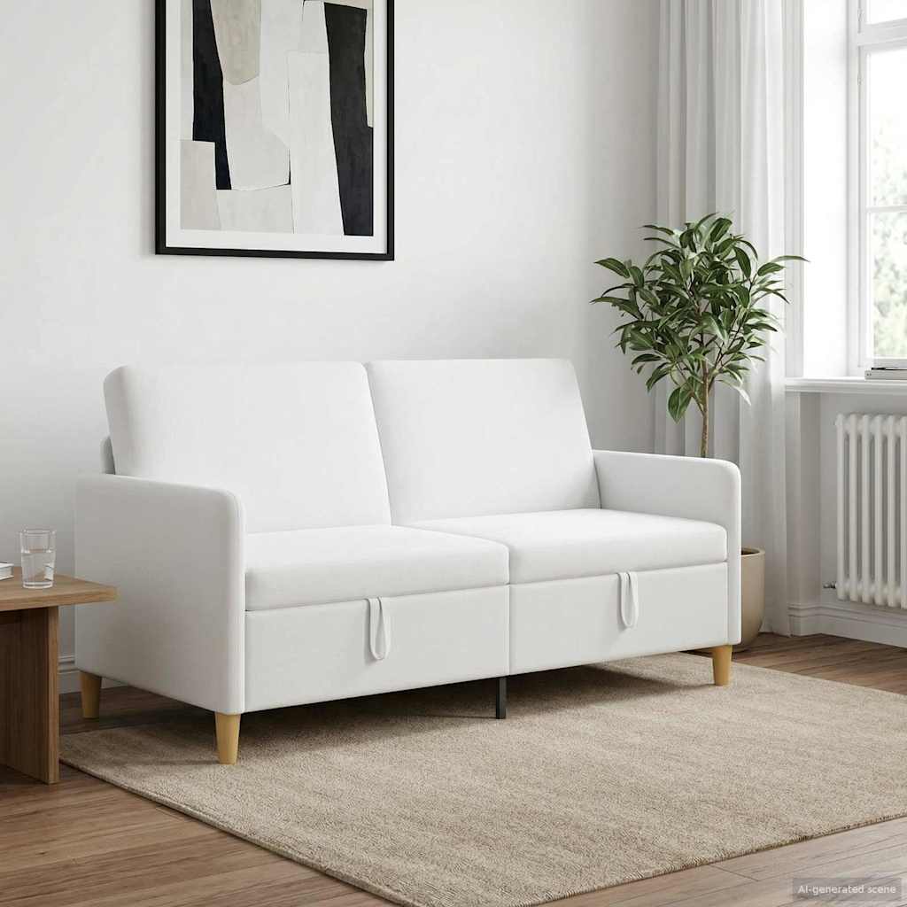 Καναπές με Αποθήκευση Λευκό 172 x 78 x 87 εκ Πολυεστέρας