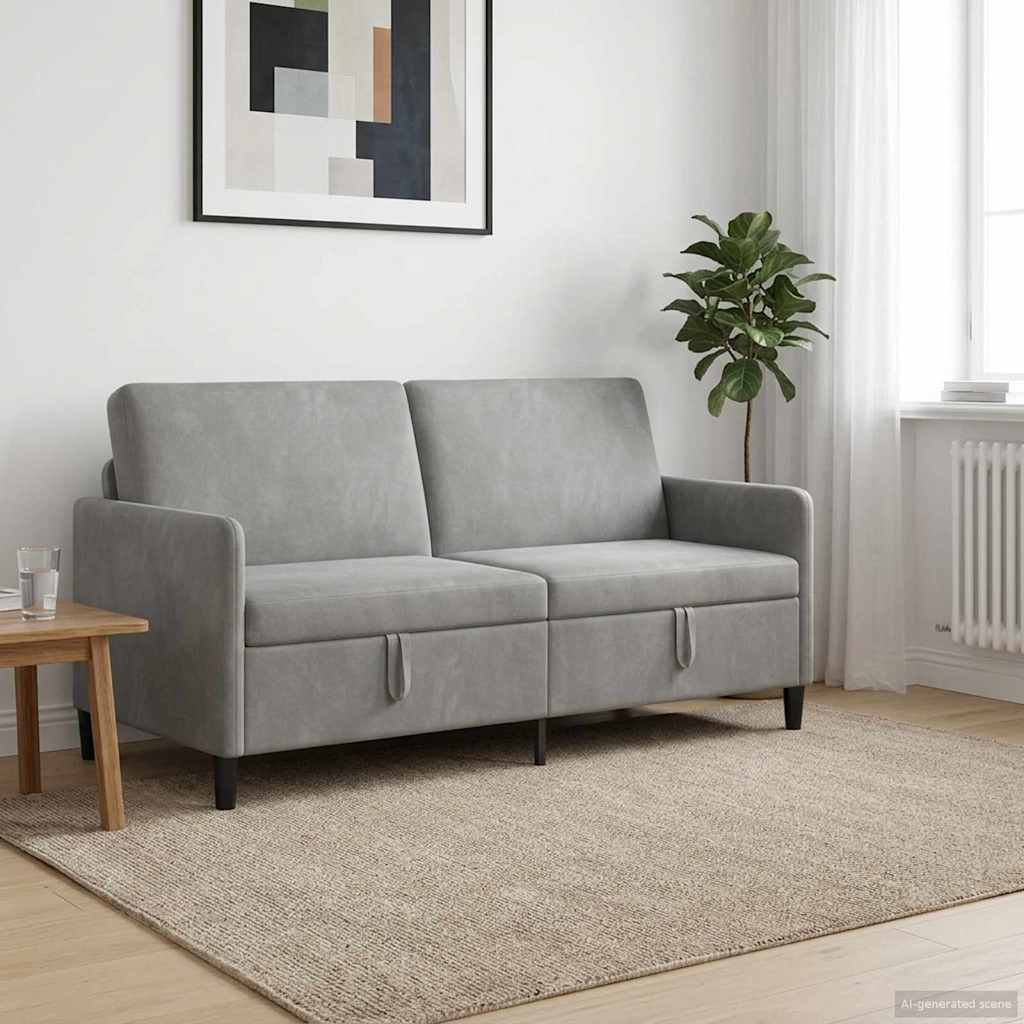 Καναπές με Αποθήκευση Ανοιχτό γκρι 172 x 78 x 87 εκ Πολυεστέρας