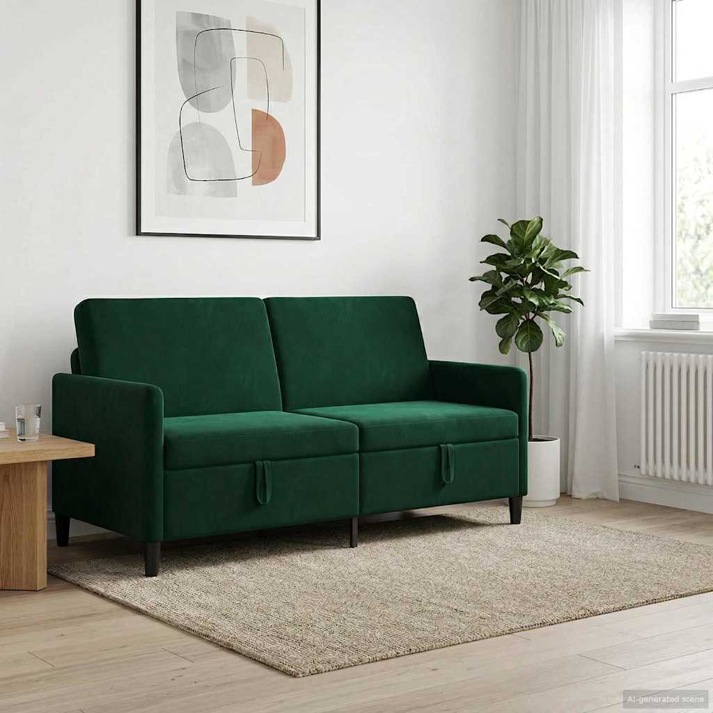 Καναπές με Αποθήκευση Σκούρο Πράσινο 172 x 78 x 87 εκ