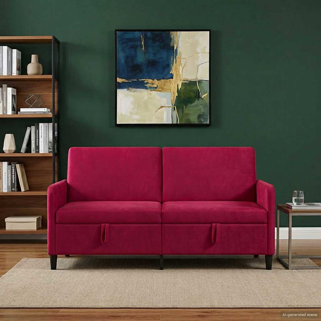 Καναπές με Αποθήκευση Κόκκινο 172 x 78 x 87 εκ Πολυεστέρας