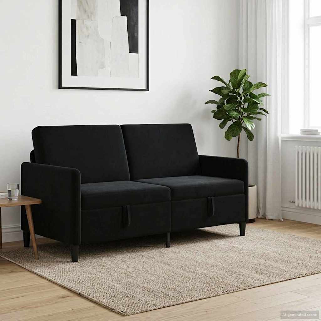 Καναπές με Αποθήκευση Μαύρο 172 x 78 x 87 εκ Πολυεστέρας