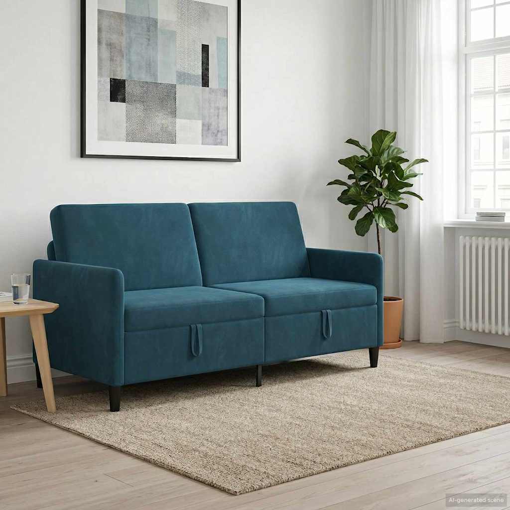 Καναπές με Αποθήκευση Μπλε 172 x 78 x 87 εκ Πολυεστέρας
