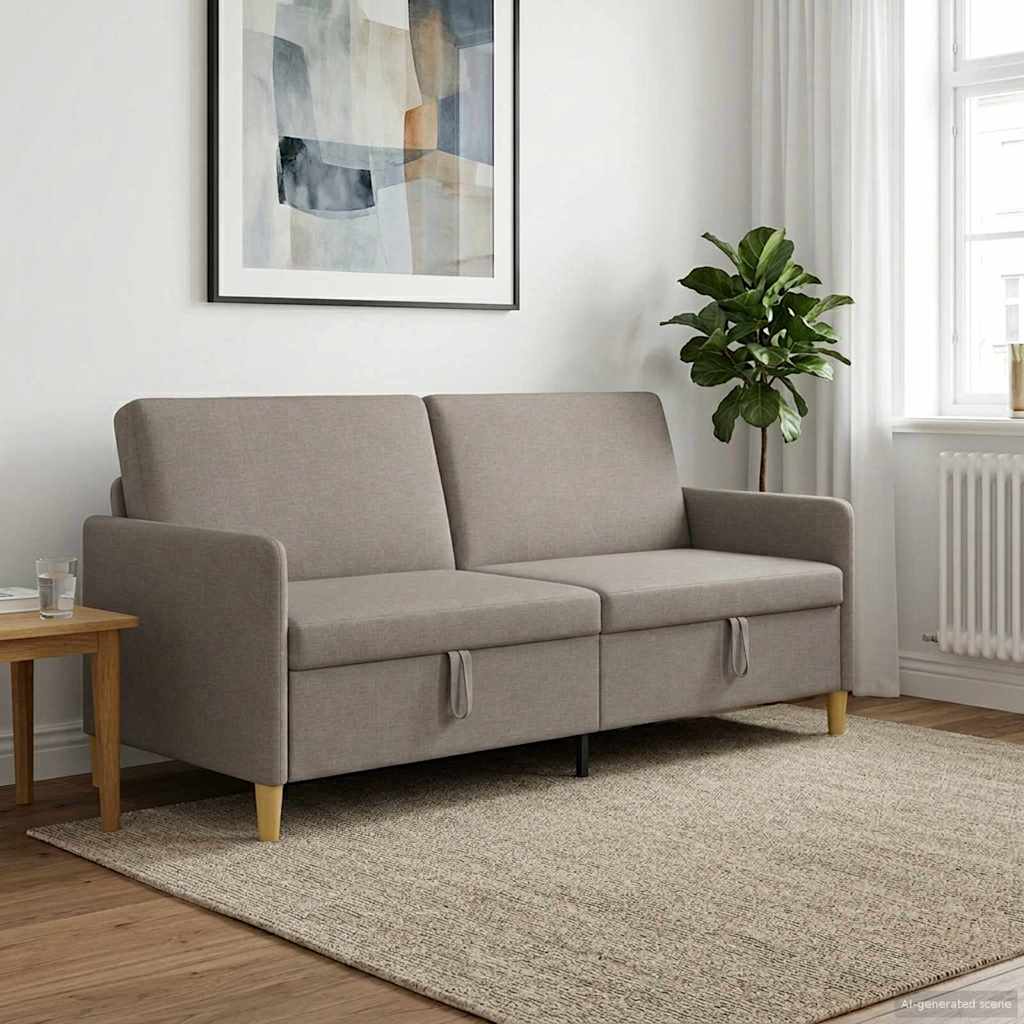 Καναπές με Αποθήκευση Taupe 192 x 78 x 87 εκ. Πολυεστέρας