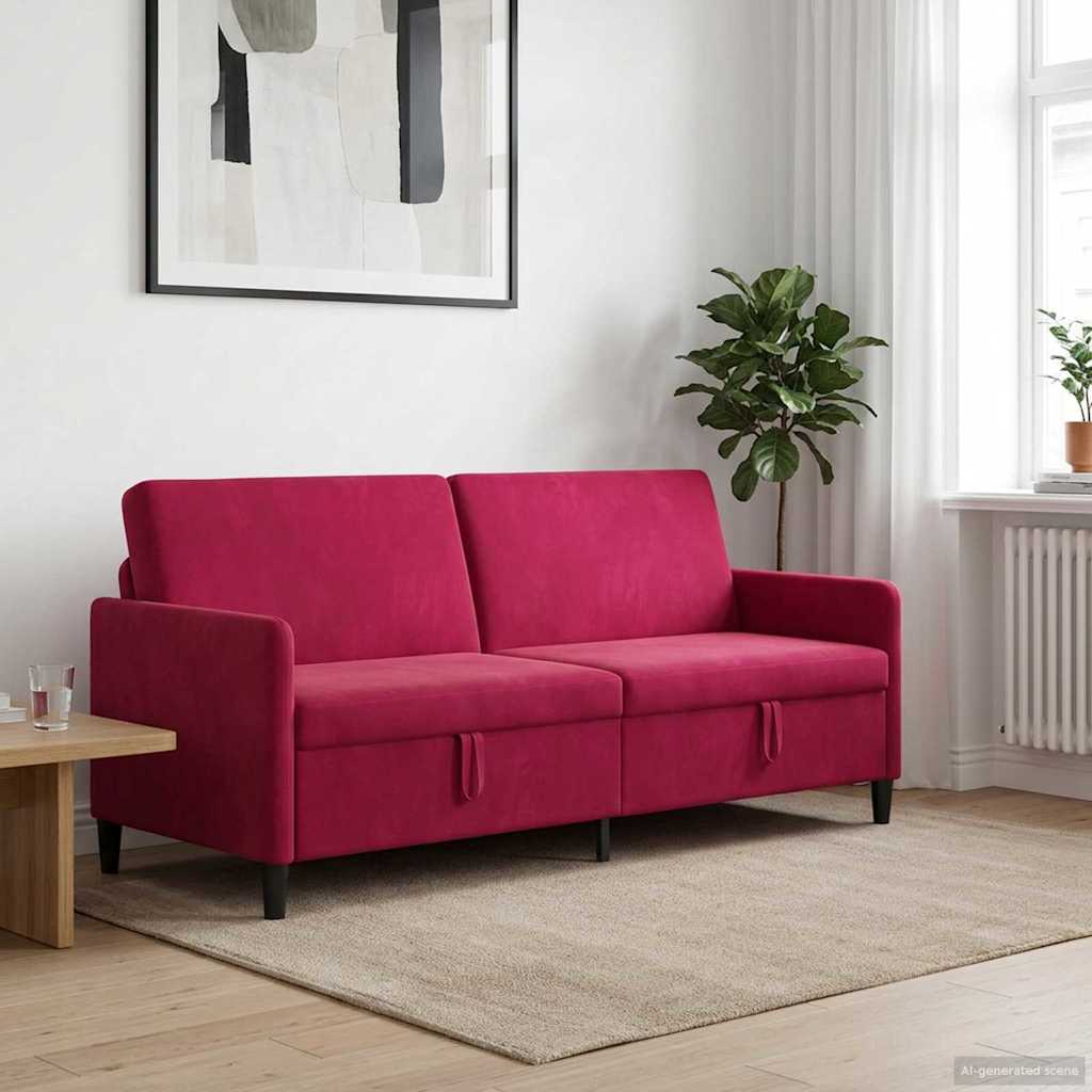 Καναπές με Αποθήκευση Κόκκινο 192 x 78 x 87 εκ. Πολυεστέρας