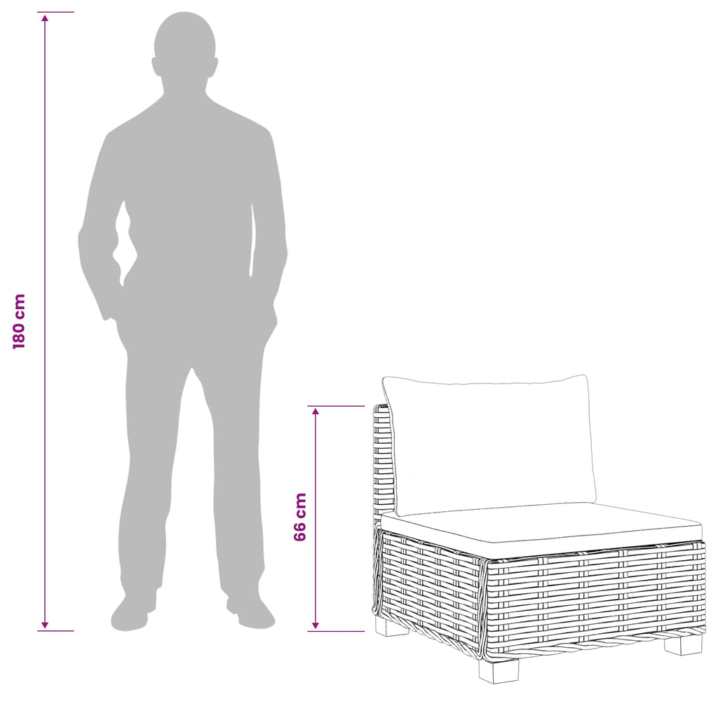2 τμχ. Σετ Καθιστικού Ρατάν με Μαξιλάρια GENDT Φυσικό Ράτταν