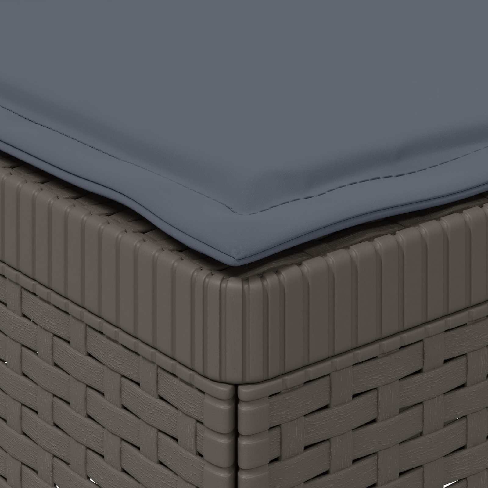 Μονοθέσια Καναπές Κήπου με Μαξίλι Ερατάν PP Ανοιχτό γκρι