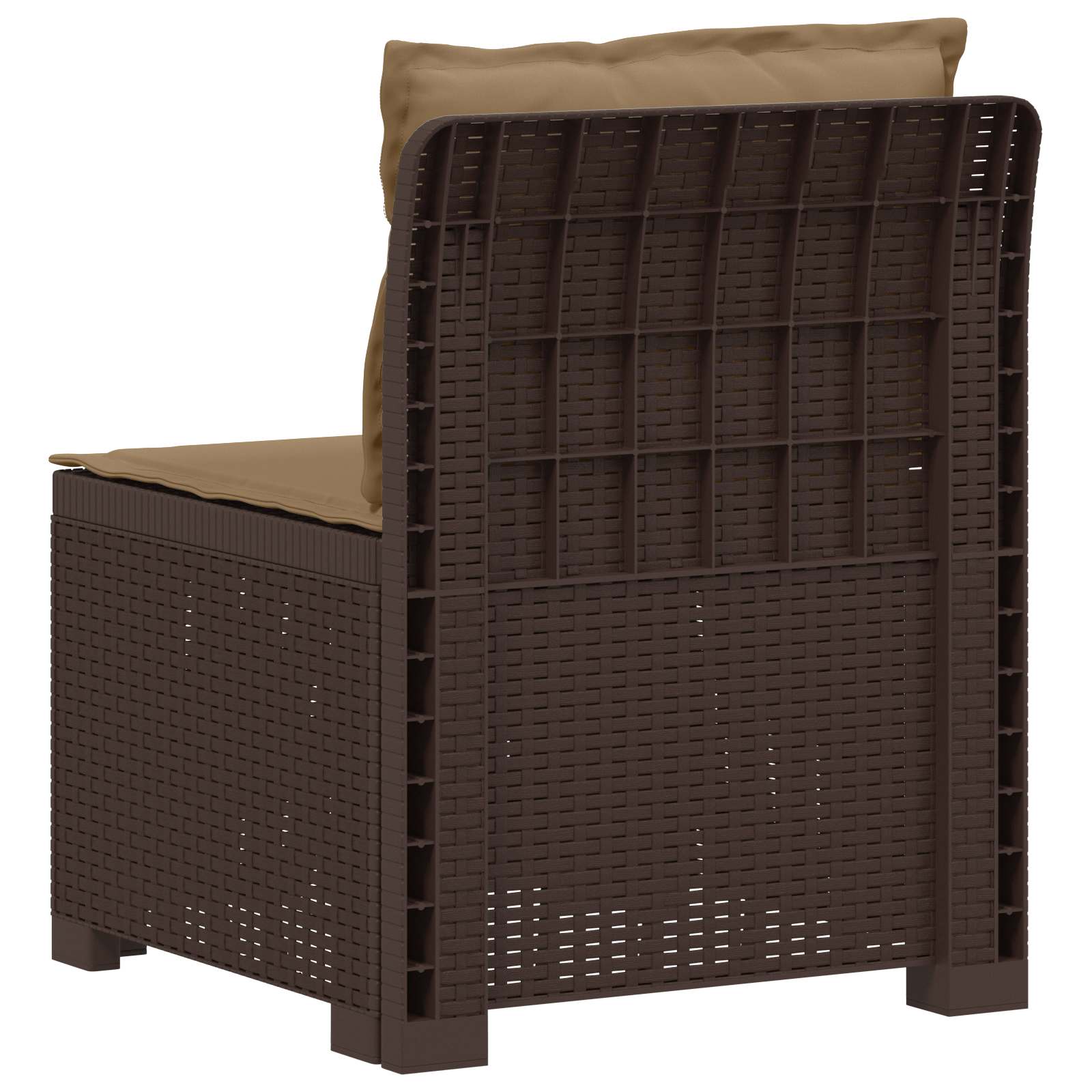Μονοθέσια Καναπές Κήπου με Μαξιλάρια Φαίνεται σαν Ρατάν PP Καφέ
