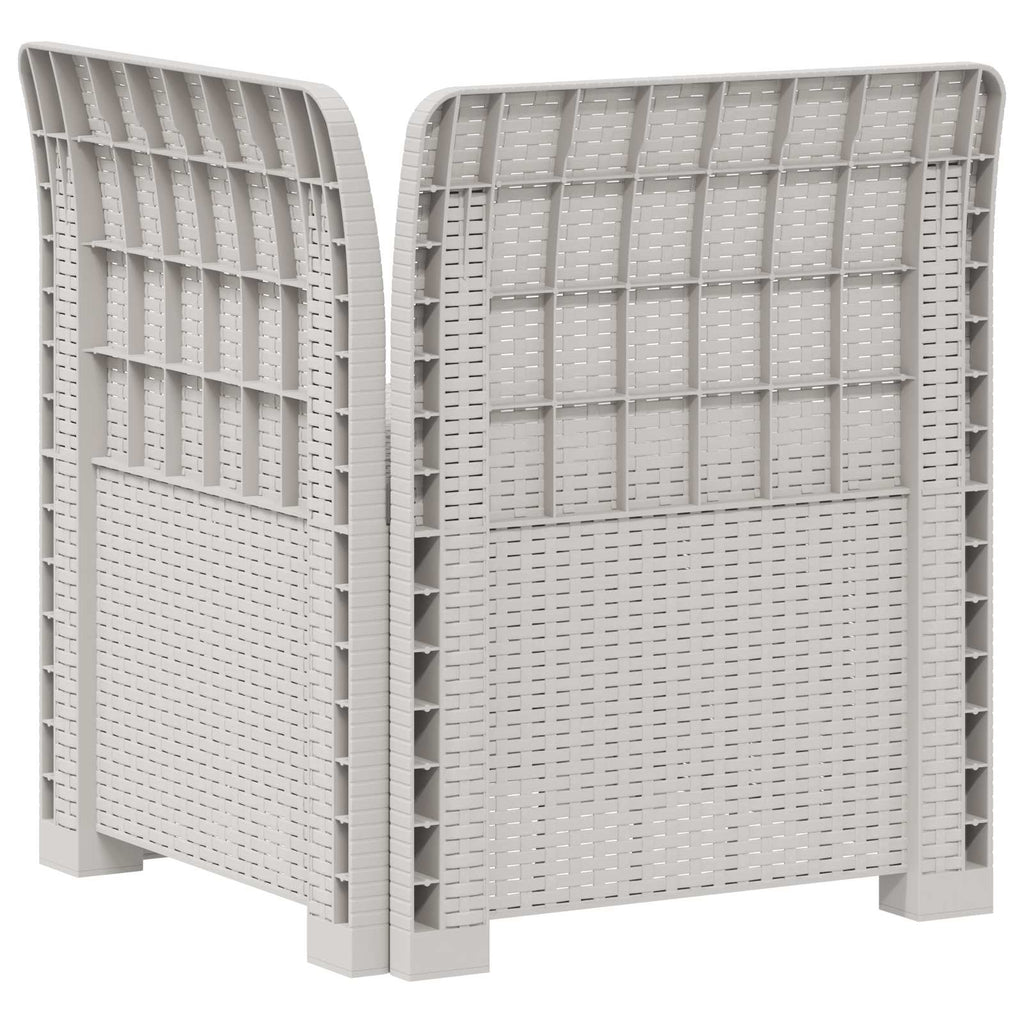 Μονοθέσια Καναπές Κήπου με Μαξίλι Ερατάν PP Λευκό