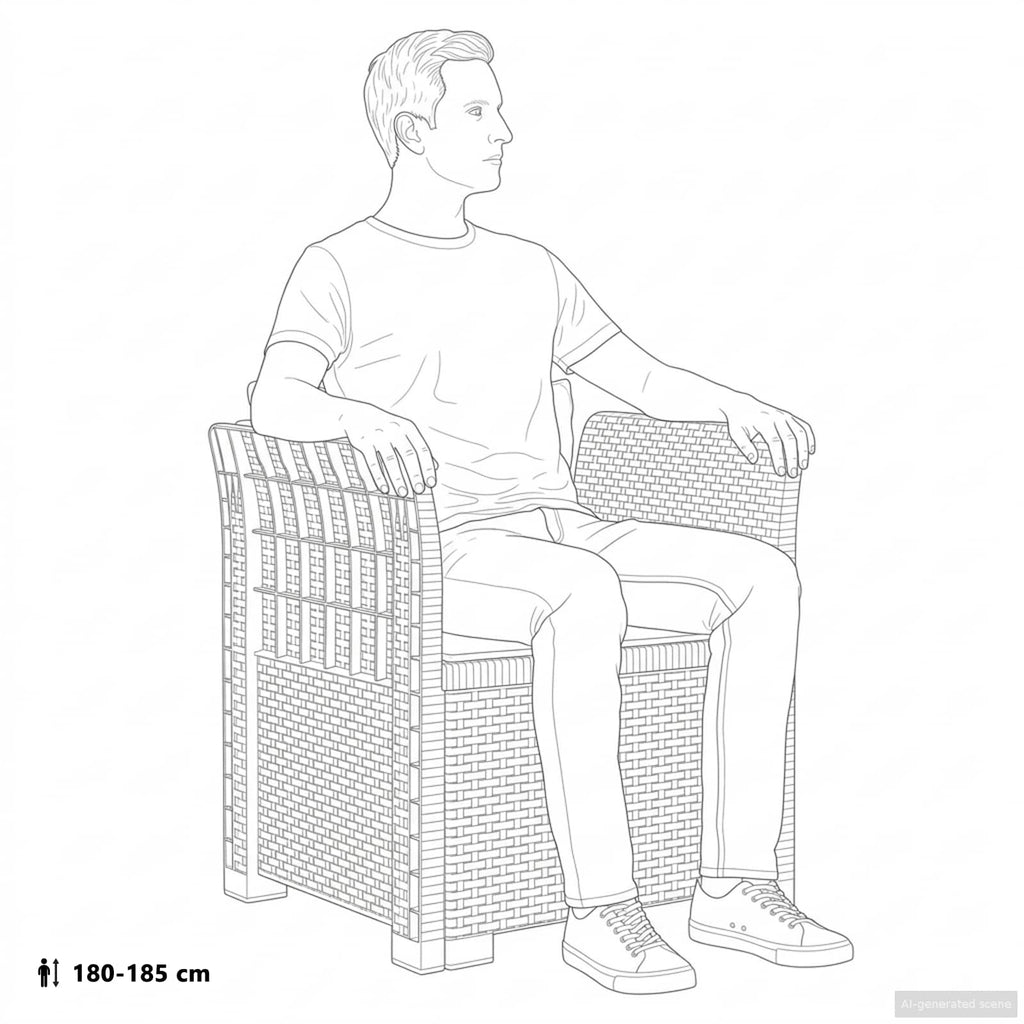Μονοθέσια Πολυθρόνα με Μαξιλάρια Φαίνεται σαν Ρατάν PP Ανθρακί
