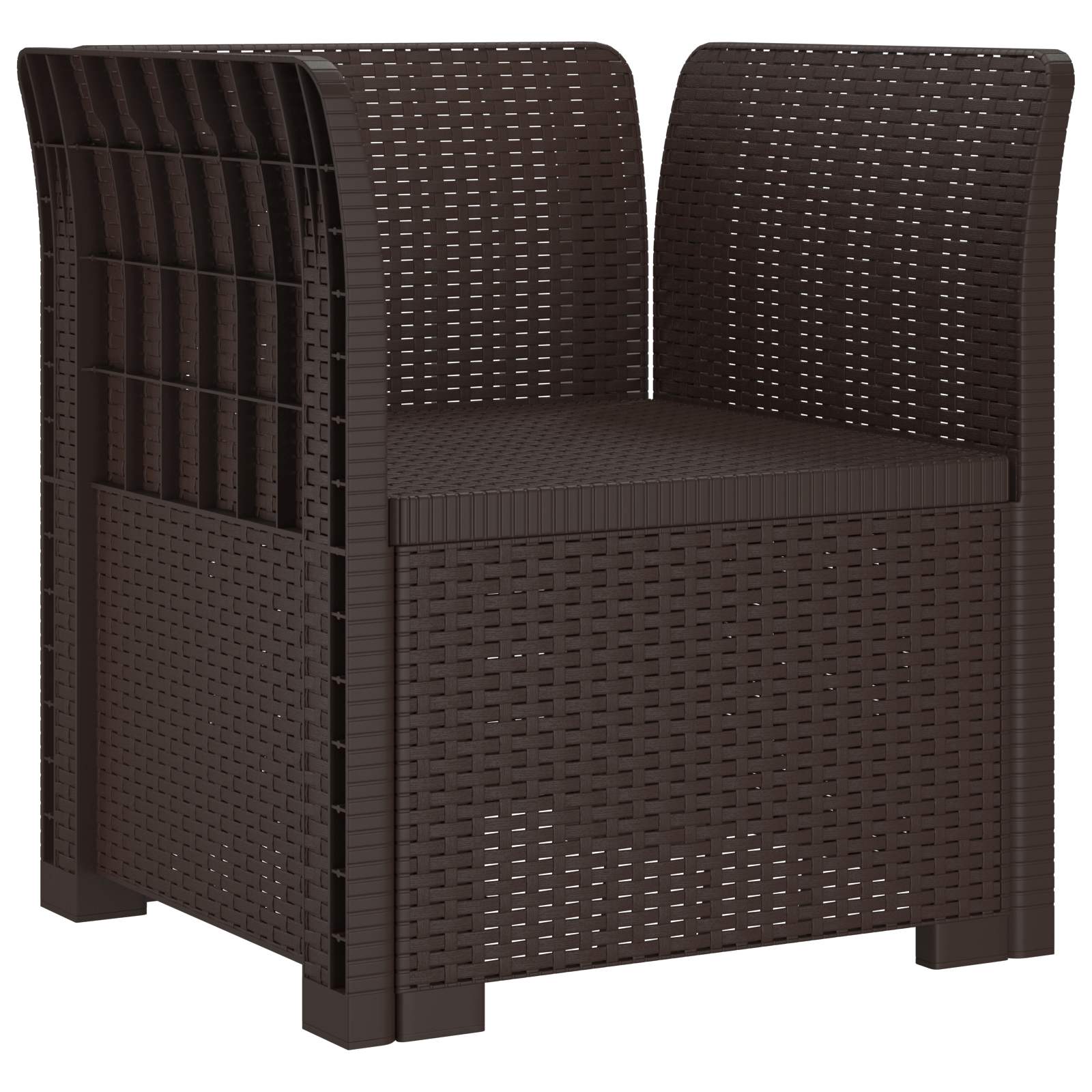 Μονοθέσια Πολυθρόνα με Μαξιλάρια Φαίνεται σαν Ρατάν PP Καφέ