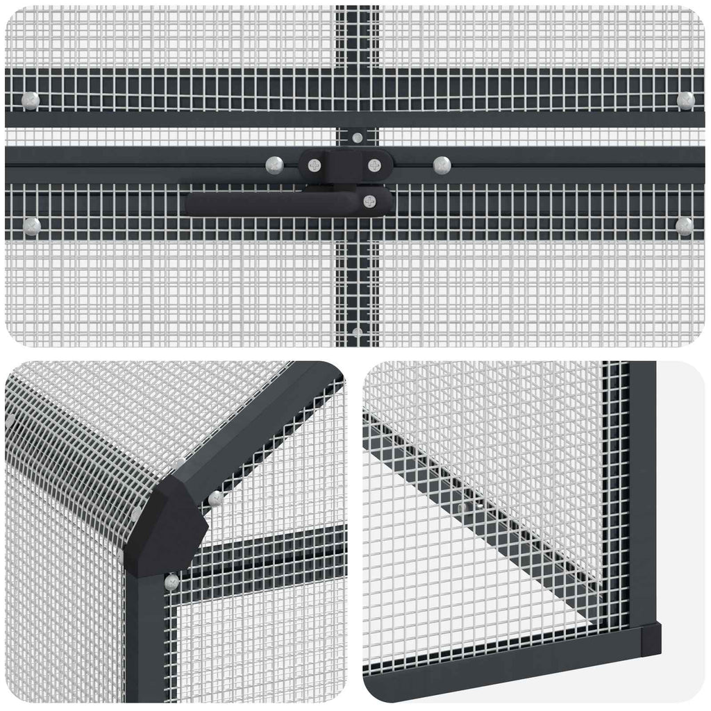 Κλουβί Πουλιών Ανθρακί 181,5 x 221 x 173,5 εκ