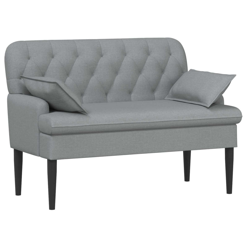 Love seat με κουμπιά Ανοιχτό γκρι 111 x 68 x 80 εκ. Ύφασμα