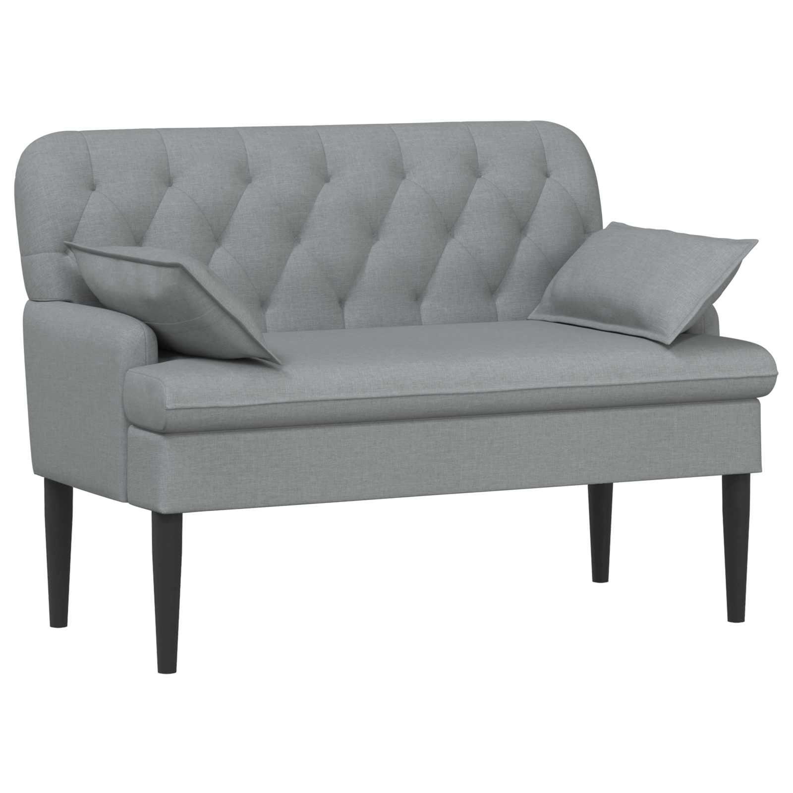 Love seat με κουμπιά Ανοιχτό γκρι 111 x 68 x 80 εκ. Ύφασμα