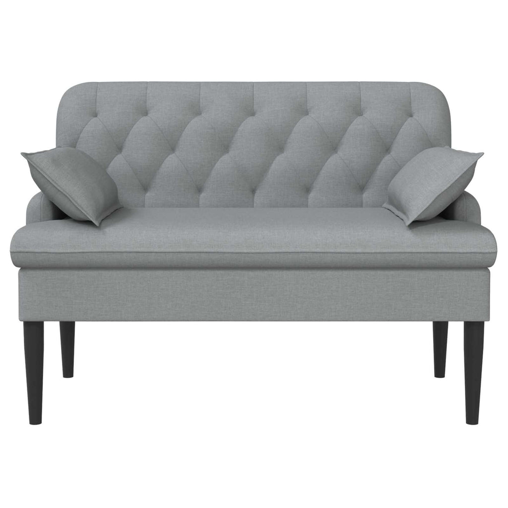Love seat με κουμπιά Ανοιχτό γκρι 111 x 68 x 80 εκ. Ύφασμα