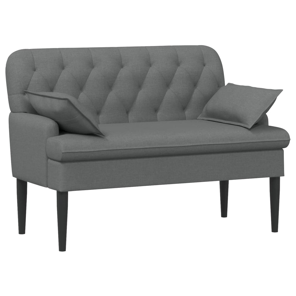 Love seat με κουμπιά Σκούρο Γκρι 111 x 68 x 80 εκ. Ύφασμα