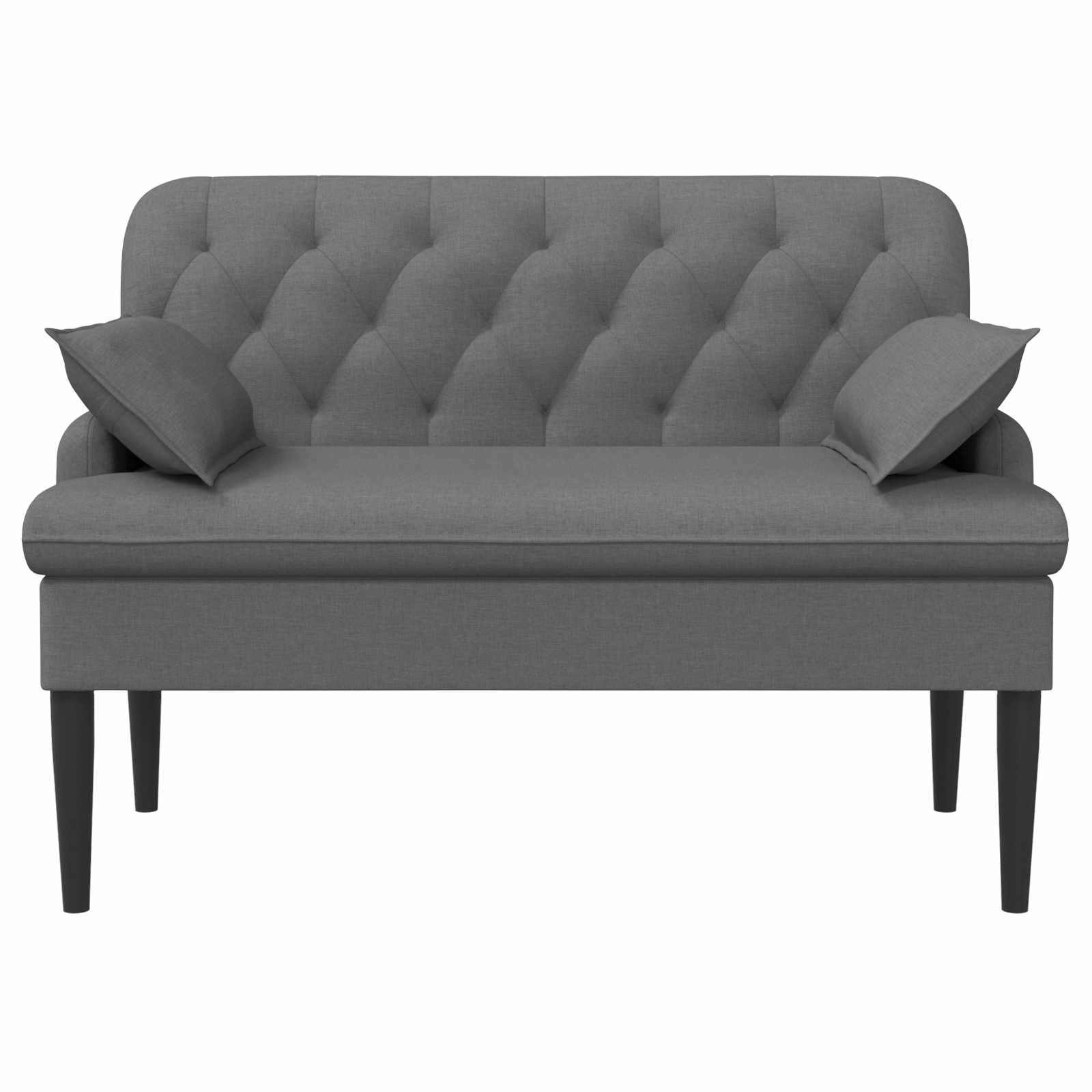 Love seat με κουμπιά Σκούρο Γκρι 111 x 68 x 80 εκ. Ύφασμα