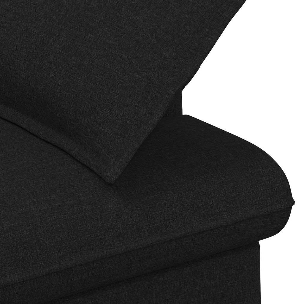 Love seat με κουμπιά Μαύρο 111 x 68 x 80 εκ. Ύφασμα