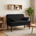 Love seat με κουμπιά Μαύρο 111 x 68 x 80 εκ. Ύφασμα